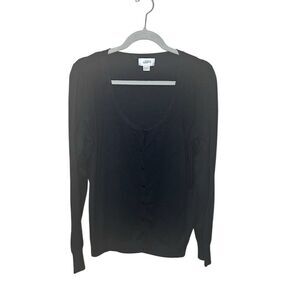Ann Taylor LOFT Women's XL Black V-Neck Cardigan Sweater  - SIZE_TYPE: Standard
